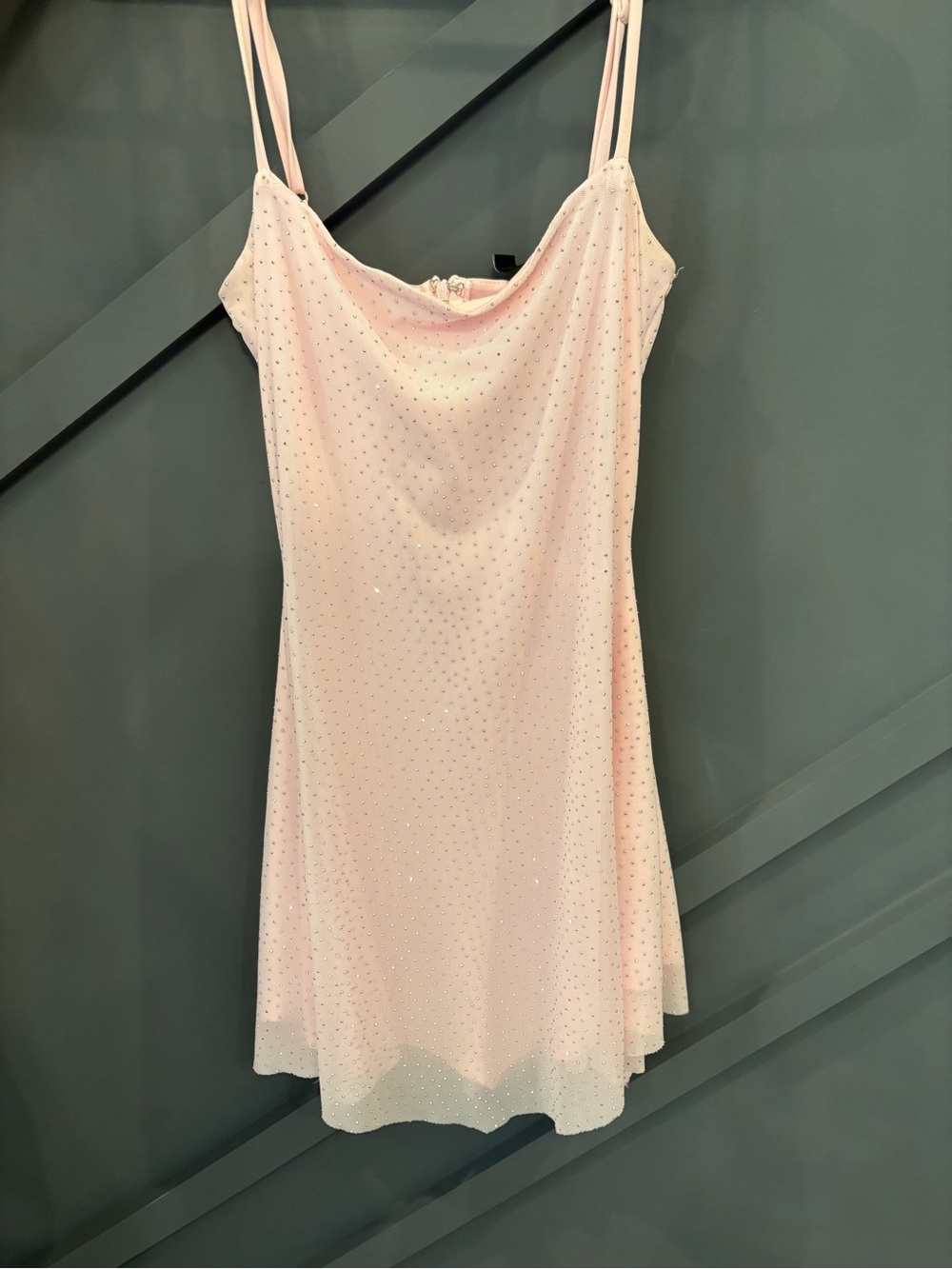 Windsor Homecoming Blush Pink Rhinestone Slip Dress